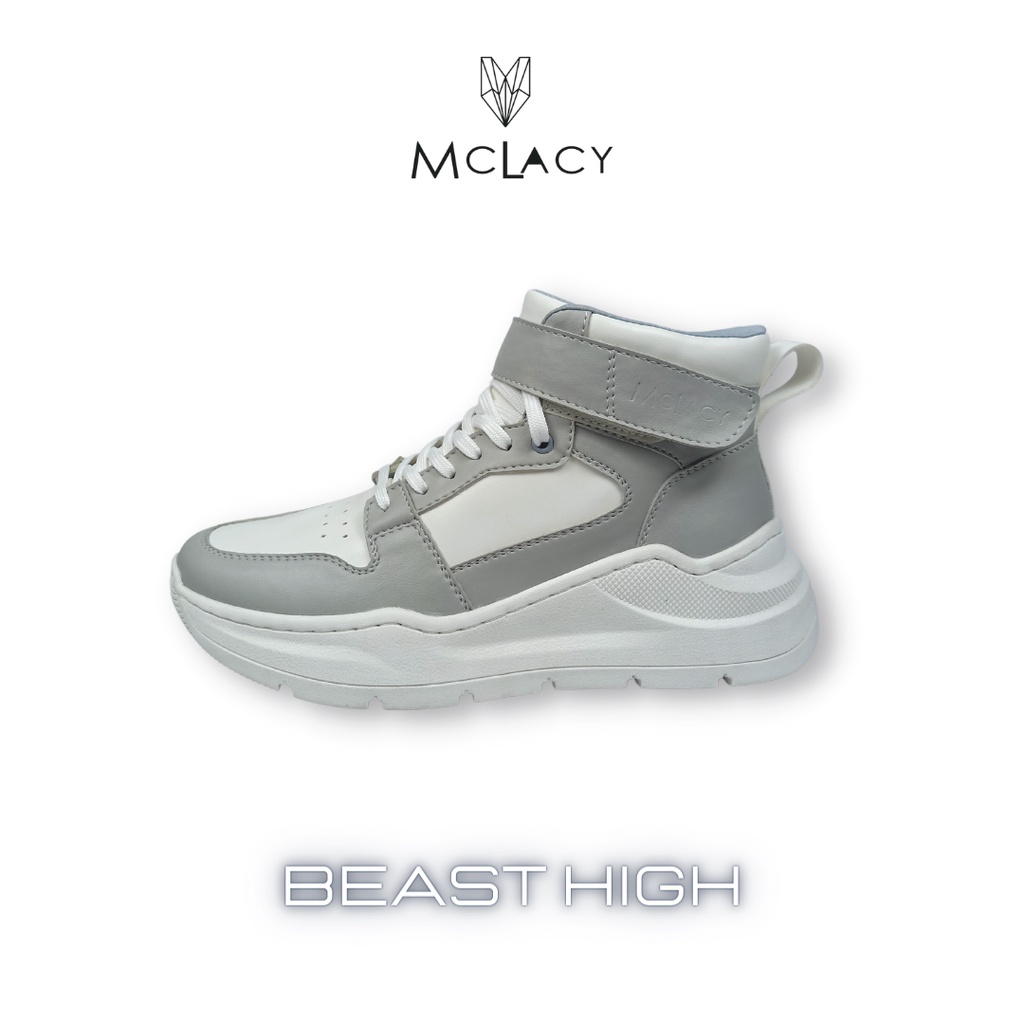 MCLACY - Sepatu Local Sneakers - Beast High/Low Grey