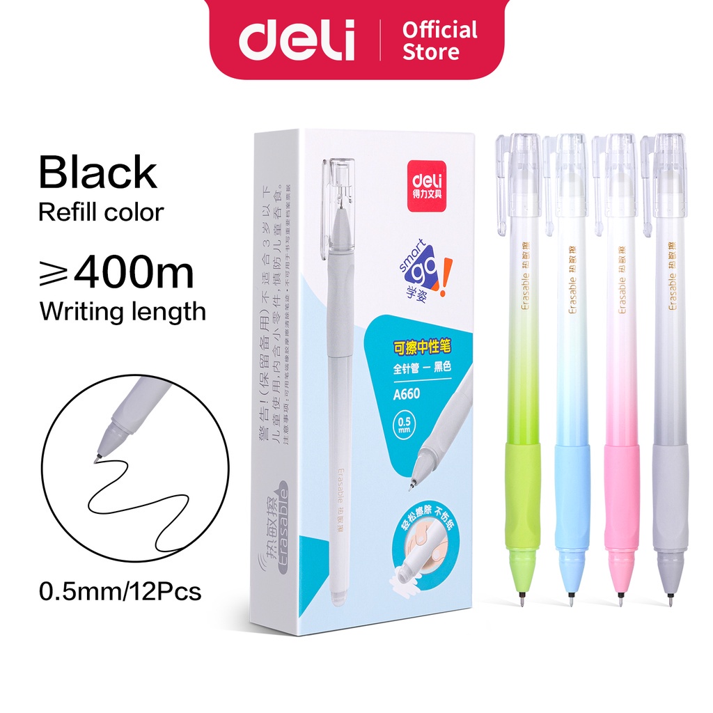 

Deli Erasable Pen / Pulpen Bisa Dihapus Penulisan Halus A660
