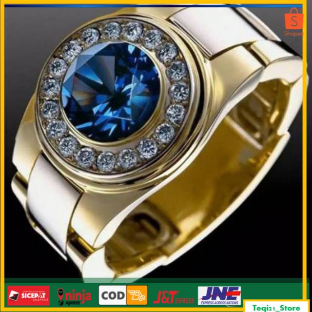 CINCIN PRIA PERMATA BIRU | CINCIN BERCAK API BIRU TQR-