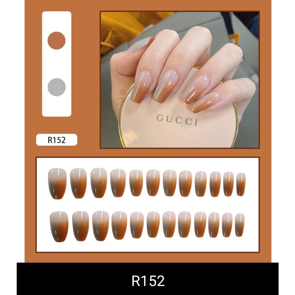 (R141-R170) kuku palsu fake nail art kode R [isi 24pcs + lem + box] kuku palsu R-Fake nail art R