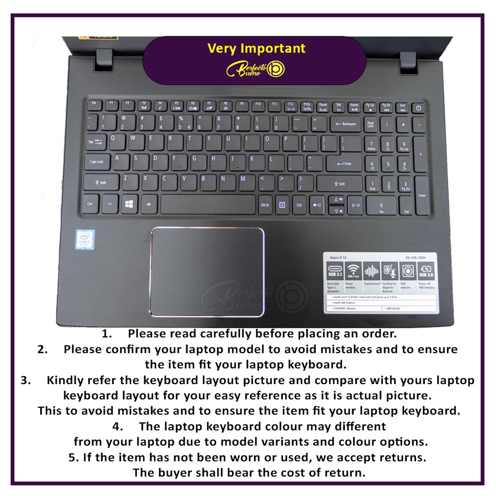 Pelindung Keyboard Bahan Silikon Untuk Acer Aspire E 15 V3 V15 Acer A615 15.6 inch E5-573G