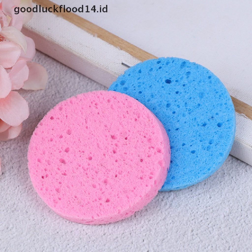 [OOID] 5X Soft Puff Natural Wood Fiber Face Wash Cleansing Sponge Beauty Makeup Pads ID