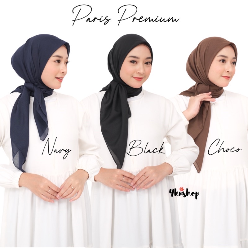 Jilbab Paris Premium Tepi Jahit / Segiempat Paris Voal Premium Anti Letoy