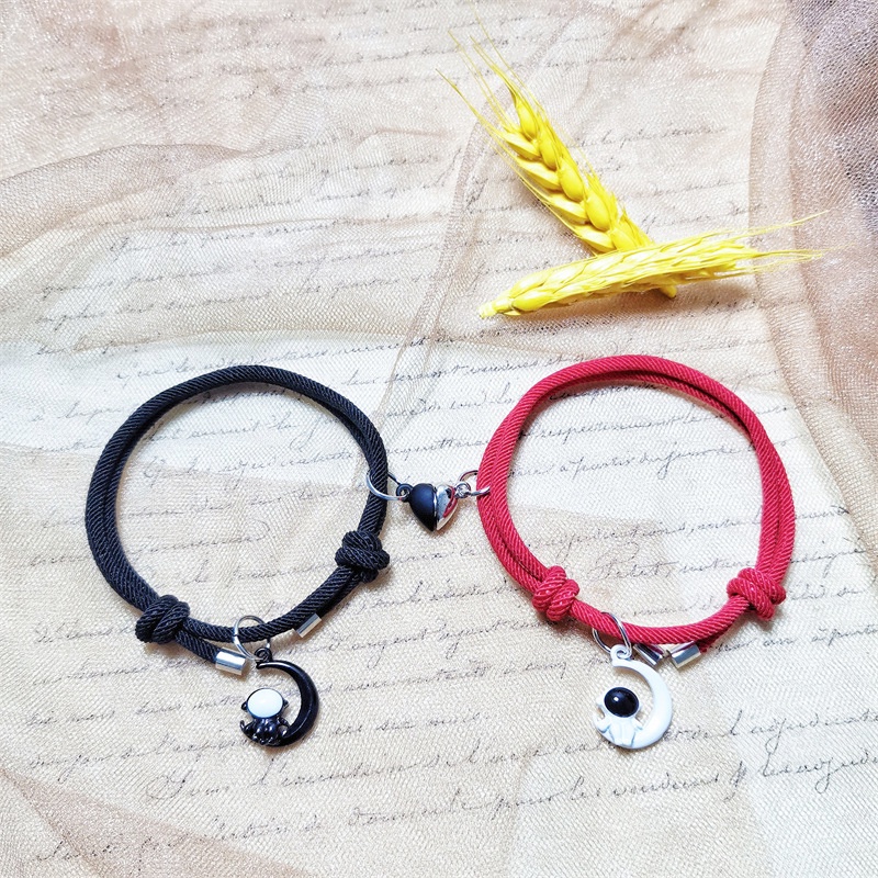 [COD]❤️Gelang Magnet Couple Astronot Desain Gelang Tali Karet Magnet Untuk Pria Dan Wanita Gelang Magnet Couple Bracelets 2 Pcs