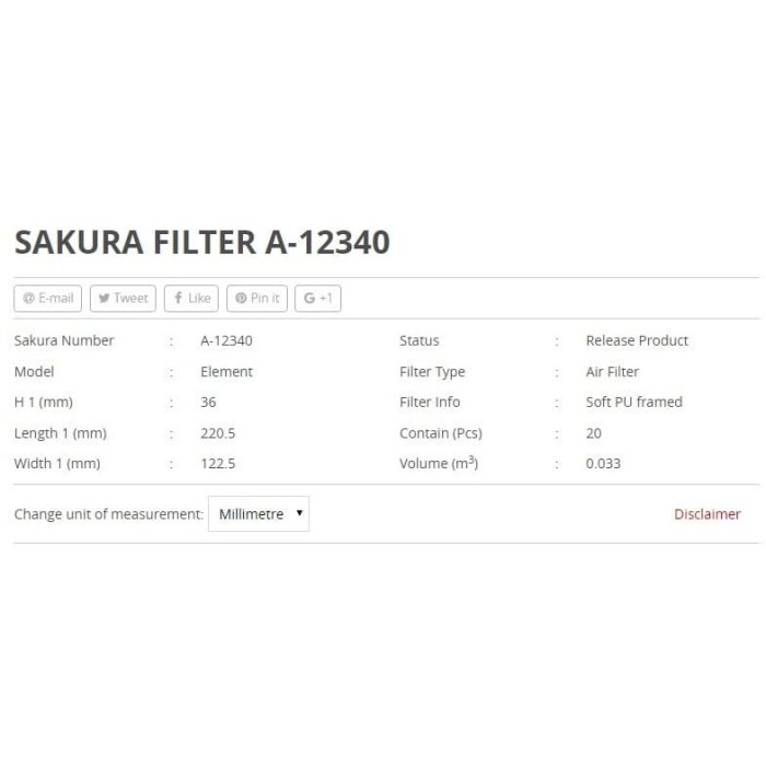 Filter Udara Calya Sigra Sakura A-12340