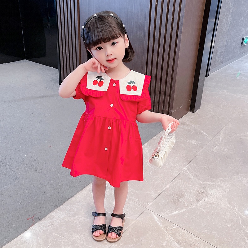 [PRINCESS KESLI] 1-9tahun Dress Anak Perempuan Katun Lengan Pendek/Baju anak perempuan/dress pesta/rok anak cewek/Gaun bayi import kado ulang tahun