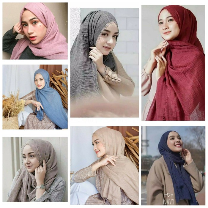 CUCI GUDANG HIJAB CRINGKEL IMPORT MURAH  / JILBAB CRINGKLE  / HIJAB KEKINIAN /HIJAB TERBARU / OOTD