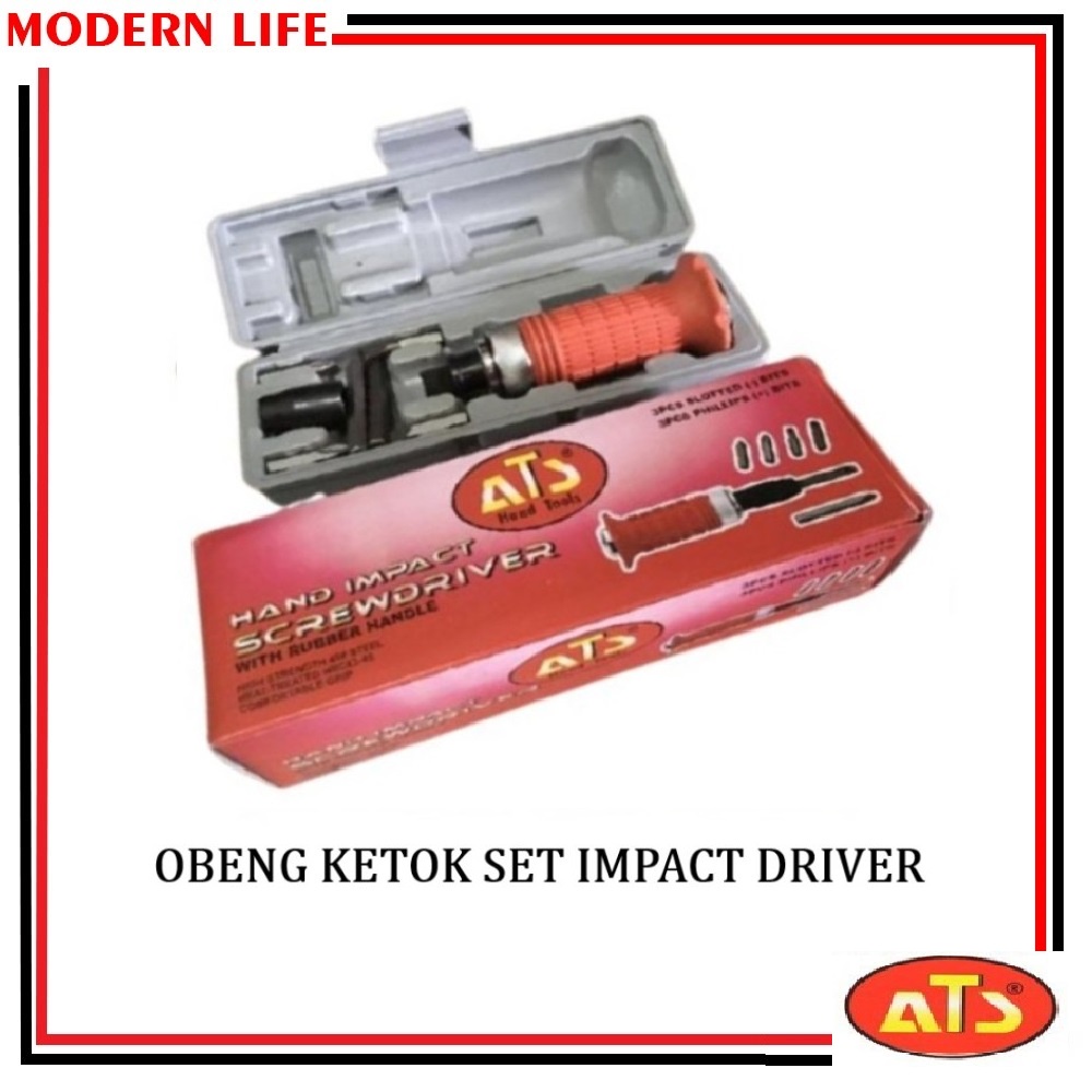 Obeng Ketok Set 6 Pcs Impact Screwdriver Set Obeng Getok Set 6 Pcs ATS