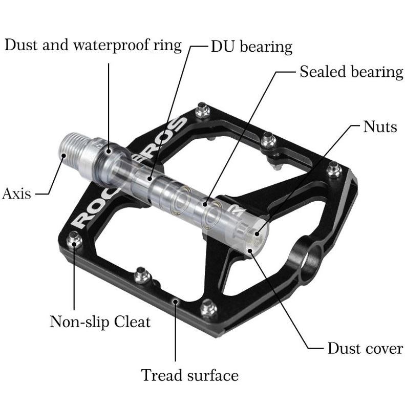 Rockbros Pedal Sepeda Aluminium Alloy Non Slip - 12EBK HITAM