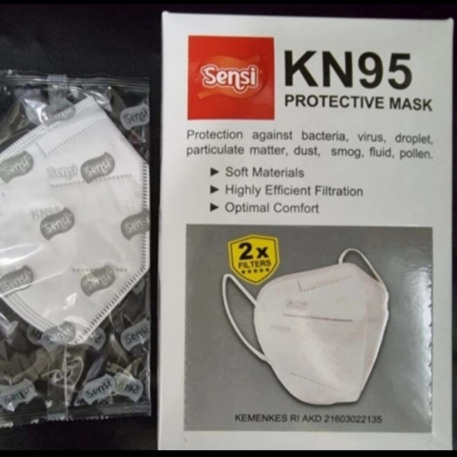 masker kn95 sensi 1 box isi 20 pcs - Putih