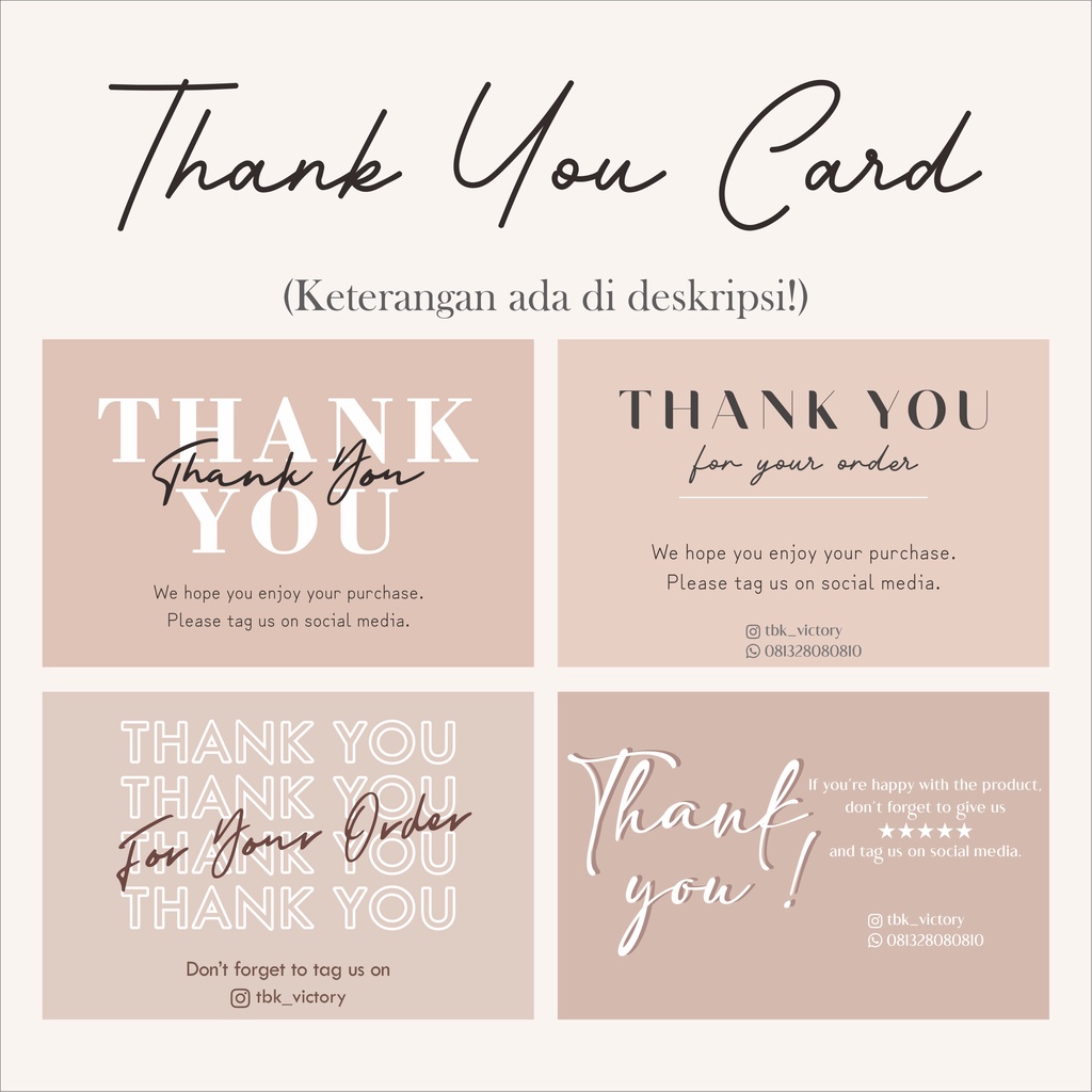 

Kartu Thank You 'Brown Edition' - Kartu Ucapan Terima Kasih