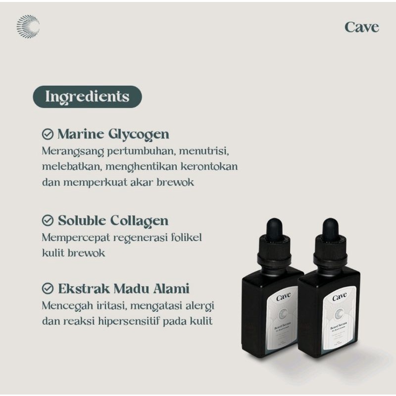 Cave Beard Serum Penumbuh Brewok Jambang Kumis Pria