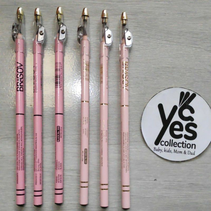 Brasov Eyebrow Pensil Alis Auto + Brush 3in1 Black Brown Hitam Coklat ( Pensil Alis + Sharperner + Brush)