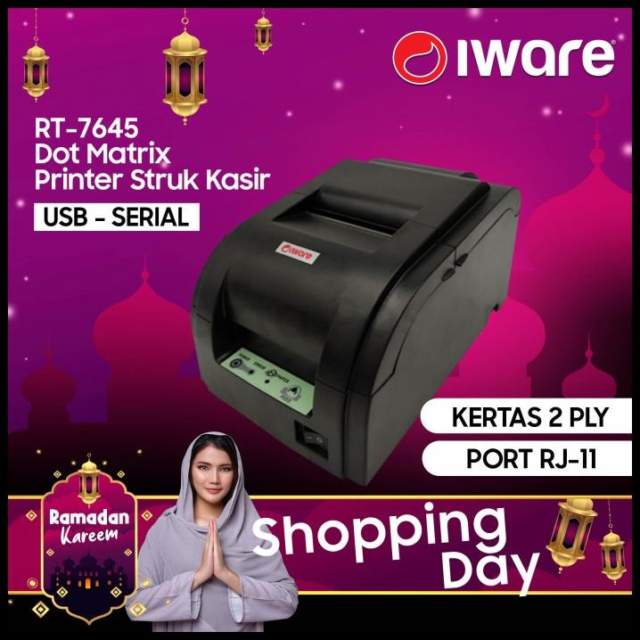 76Mm Printer Dotmatrix Iware Rt7645 Setara Panda Prj-7645 (Usb+Serial)