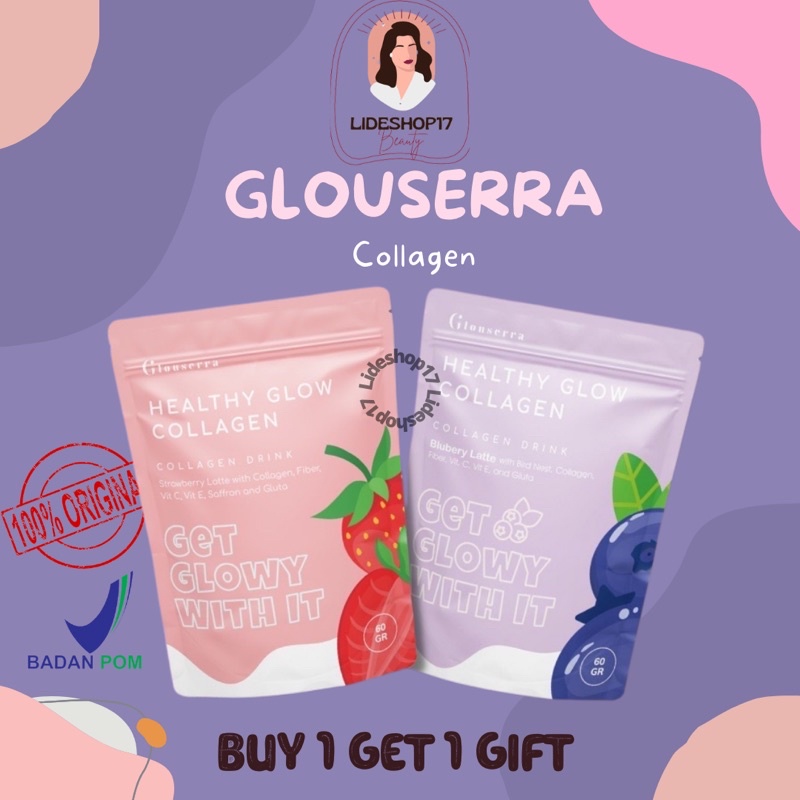 HEALTHY GLOW COLLAGEN DRINK BY GLOUSSERA 60GR 16X SEDUH COLLAGEN DRINK GLOUSERRA