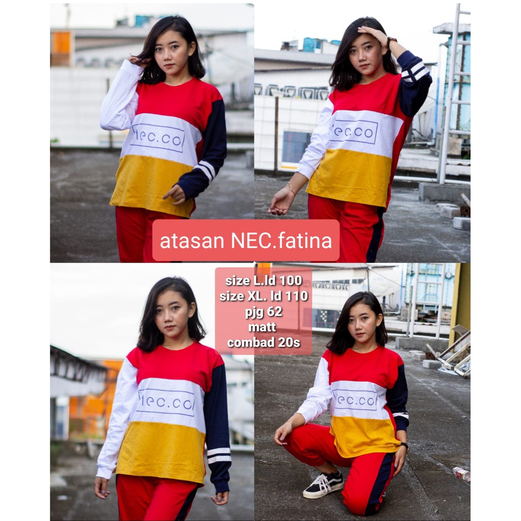 Atasan Muslim Wanita Baju Kaos NEC Kaos Wanita Muslimah Warna NEC Kombinasi