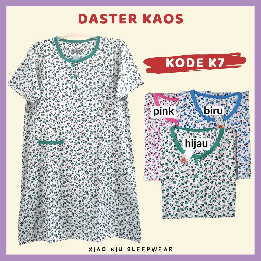 Daster Kaos Siu Lie / Baju Tidur Wanita / Daster Pendek-5