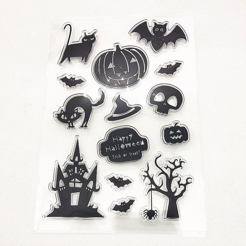 Zzz Stempel Silikon Transparan Motif Hantu Halloween Untuk Scrapbook DIY