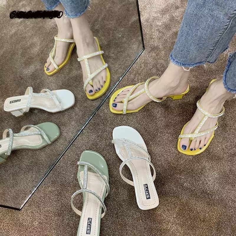 RYS - Strappy Block Sandal Heels Bertali Wanita Fashion Casual - Ori Import