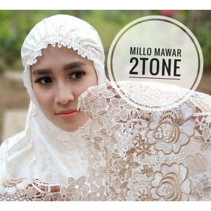 Mukena Renda Bunga Original 1 Set Kado Nikah Mukenah Telekung Sholat  Idul fitri Lebaran