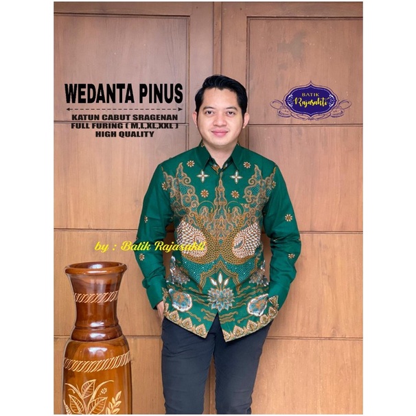 WEDANTA PINUS KEMEJA BATIK SOLO PRIA LENGAN PANJANG LAPIS FURING ATASAN PREMIUM MODERN KOPRI PGRI RA