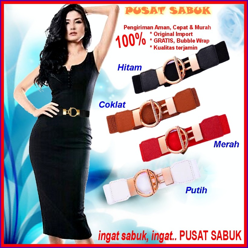 Ikat Pinggang Wanita Obi Sabuk Karet Women Belt Fashion Gesper Cewek Korea Oby Import Cantik Murah