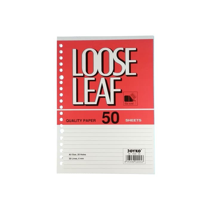 loose leaf paper joyko a5 isi 50 lembar refill kertas file note murah