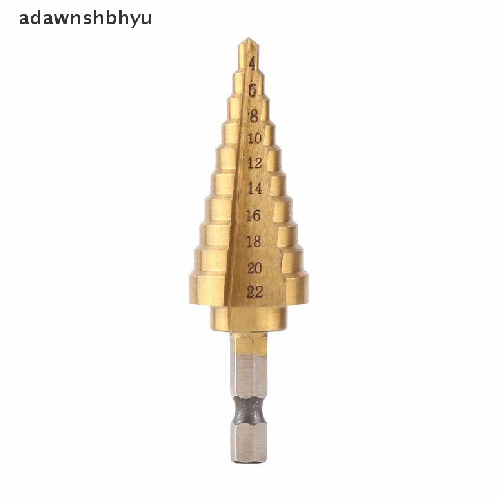 Adawnshbhyu 4-22MM HSS Hex Titanium Cone Drill Bit Hole Cutter Untuk Alat Listrik Bor Baja