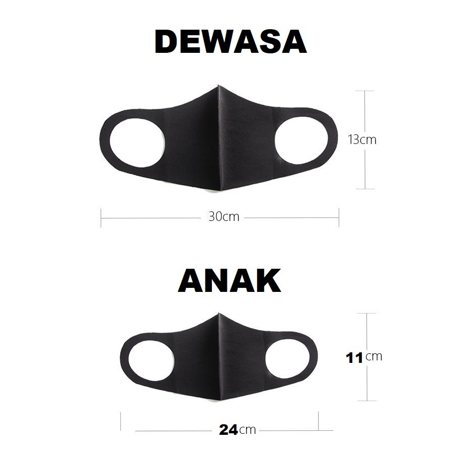 Retaily MS01 Masker Scuba Kain Dewasa Dan Anak Warna Polos Earloop