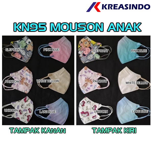 MOUSON Masker Anak KN95 Anak / Child / Kids 5ply Face Mask isi 10