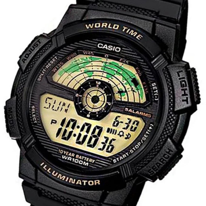 Casio Original AE-1100W-1B Jam Tangan Pria - Digital - Karet - Hitam