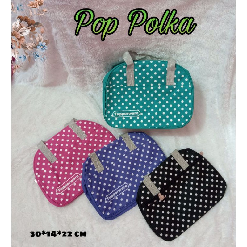 Tas polkadot tupp ( Zipper bunga es ) / polka tupperware