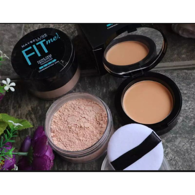 Bedak Tabur Fit Me Maybeline Foundation & Powder 2in1