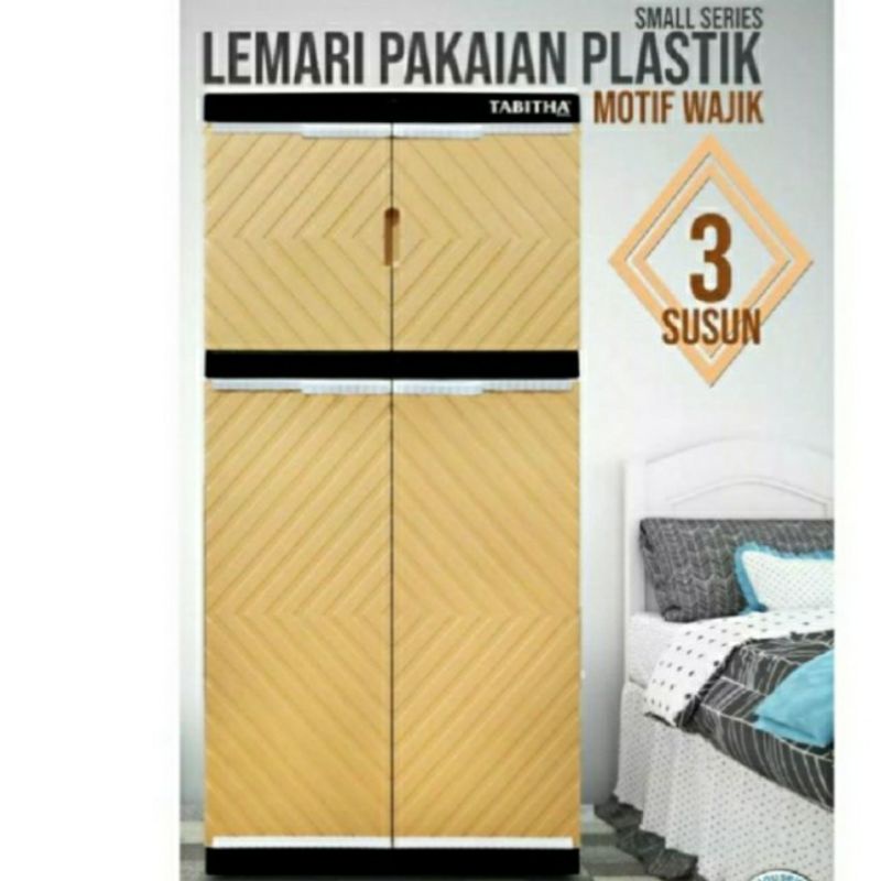 LEMARI PAKAIAN WAJIK PLASTIK JUMBO LEMARI 3 SUSUN LS2P TABITHA WAJIK 3 SUSUN JUMBO