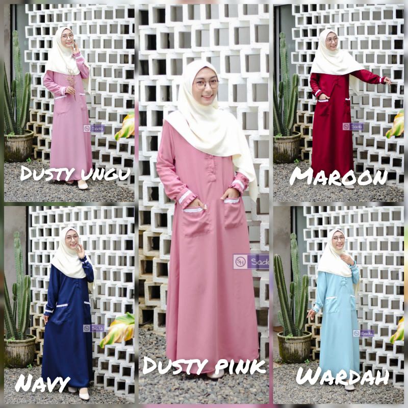 TERLARISDRESS KANAYA GAMIS SIMPEL ELEGAN  WOLYCREPE ZIZEZA ORI SADA HIJAB SIZE S-XXL