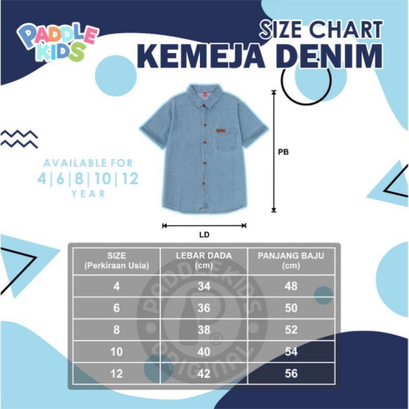 Afsheenastore Kemeja Denim Paddle Kids