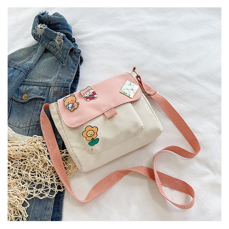 ELFYDO ELF1423 Tas Kanvas Mini Perempuan Korean Style Fashion Wanita Ulzzang Slingbag