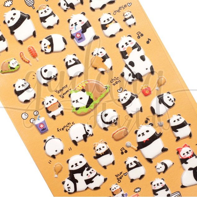 Stiker Panda Puff DIY Lucu Scrapbook GH 303047