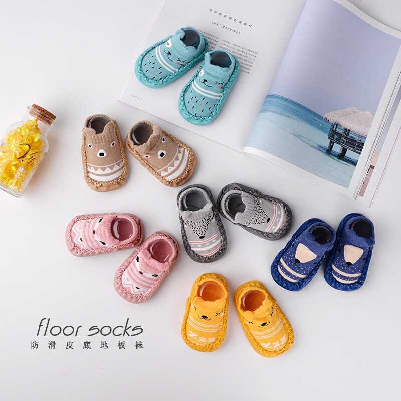 ELFYDO - Kaos Kaki Karakter Bayi Prewalker Anti Slip Sepatu Bayi Motif Kaos Kaki