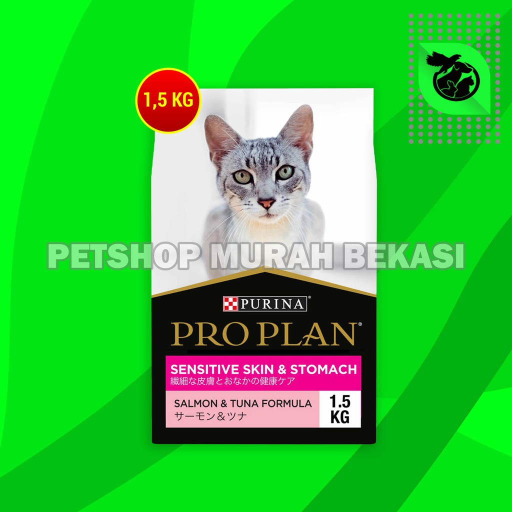 Pro Plan Sensitive Cat Food Skin Stomach proplan Kulit Sensitife 1.5KG