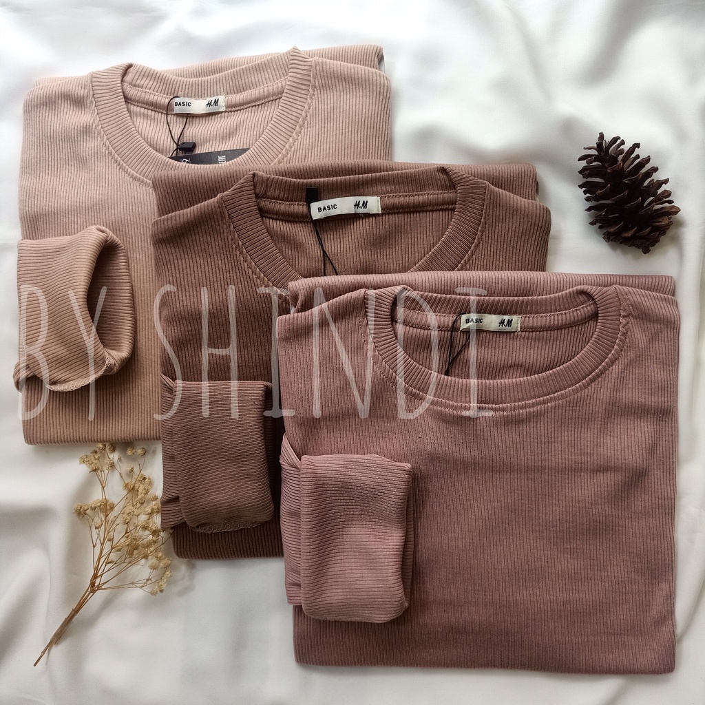 By shindi - Kaos Rib Premium / Kaos Grosir  Lengan Panjang / Kaos Lengan Panjang Termurah