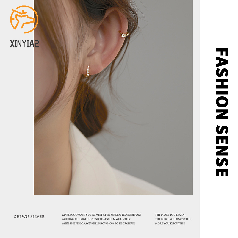 1 Pasang 14 K Berlapis Emas Mini Zirkon Hoop Anting-Anting Huggie Piercing Anting-Anting Kubik Zirkonia Tulang Rawan Anting-Anting C3-4