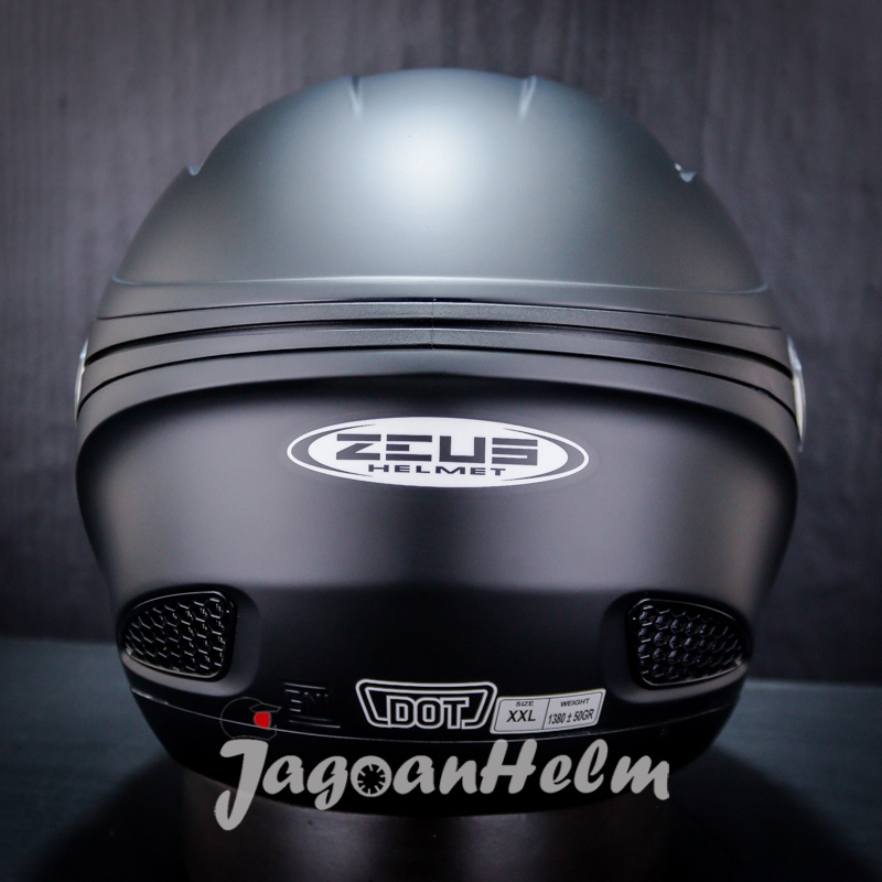 ZEUS Helm ZS-610 SOLID| BLACK DOFF | ZS 610 | ZS610 Double Visor-2