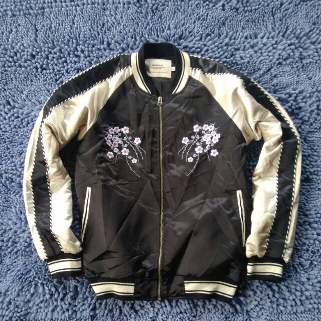 Jaket sukajan merk UNDERAIR JACKET bunga sakura