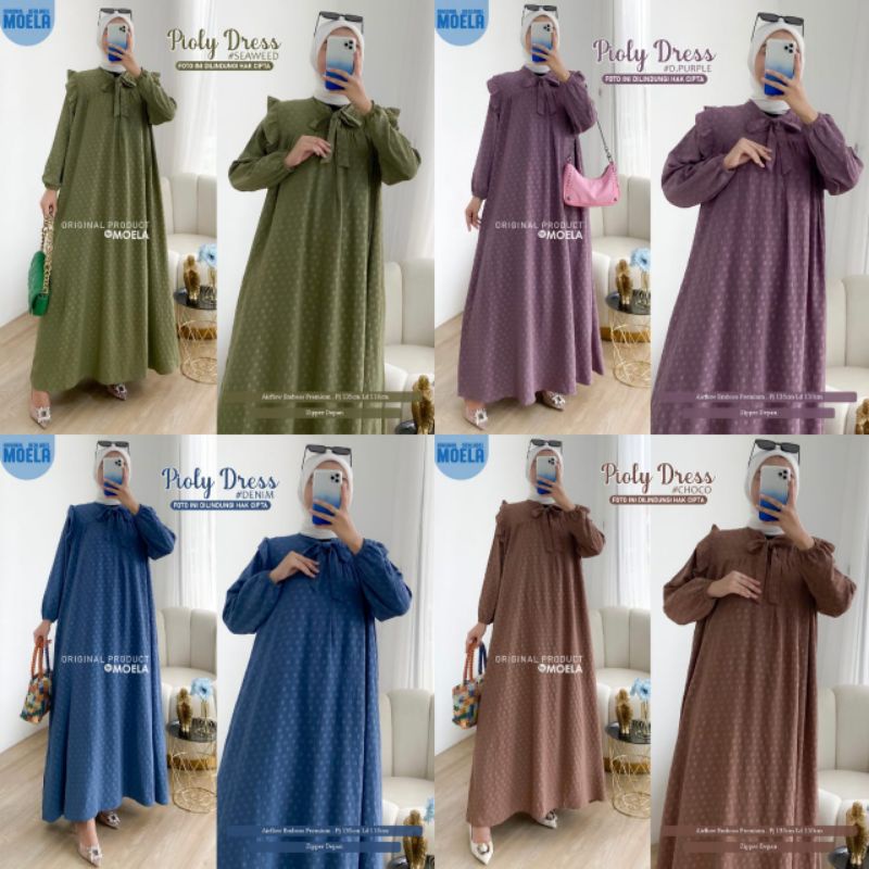 [BISA COD] DRESS CRINKLE AIRFOLOW PREMIUM DRESS POLOS ORI MOELA MINI PIOLY RIVIA HANE
