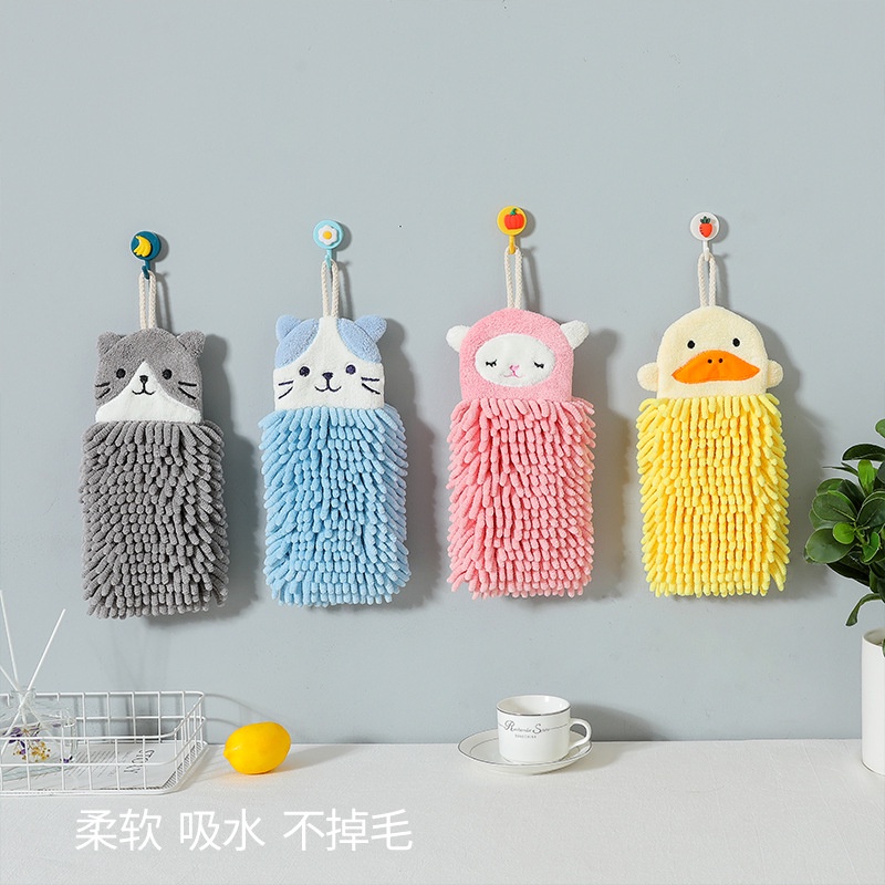 Handuk Tangan Lap Tangan Gantung Dekorasi Wastafel Dapur Kamar Mandi Model Buah Strawberry Nanas Kartun Hewan Lucu Pinguin Koala Domba Untuk Anak Cepat Serap / Kering Quick Drying Hand Towel Halus Lembut Bahan Chenille Coral Fleece / Velvet