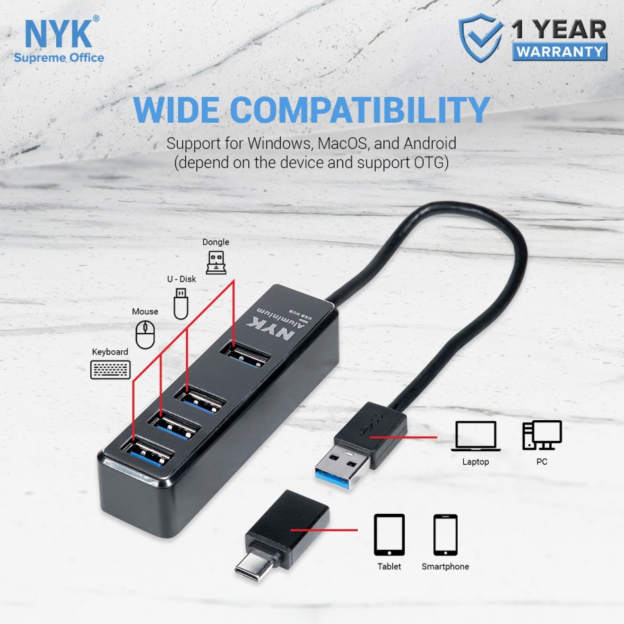 USB Hub 3.0 4 Port NYK / USB HUB NYK