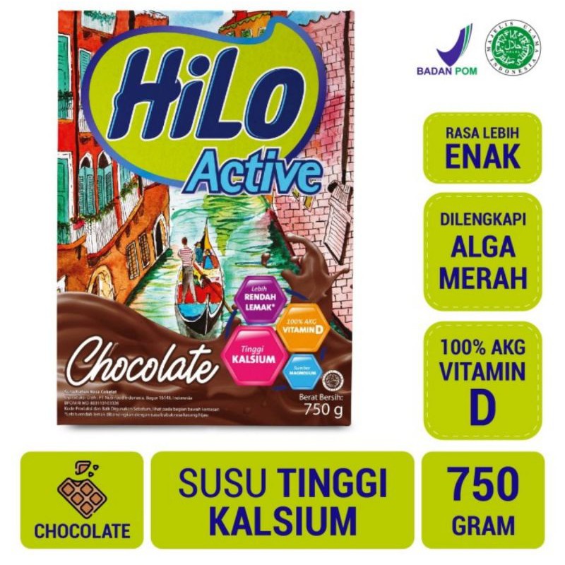 Hilo Active Chocolate 750gram Exp Okt'23