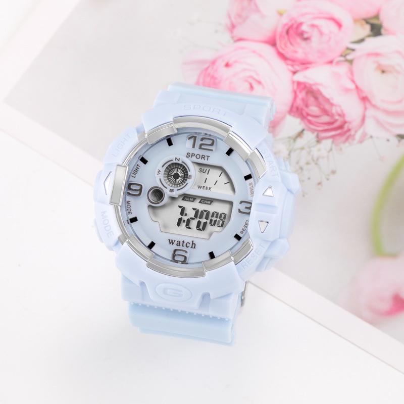Jam Tangan Sport Wanita Dan Pria Digital Rubber Gaya Korea Fashion Import-48-5 Biru