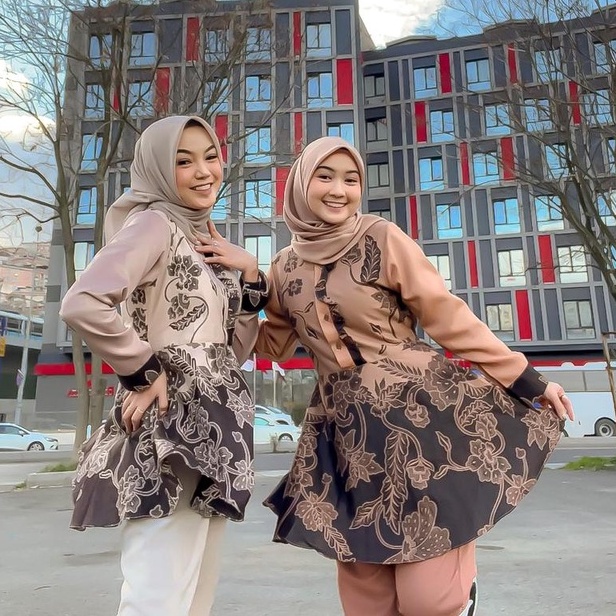 Baju Batik Wanita Modern M L XL XXL Atasan Batik Kerja Wanita Blouse Batik Kantor Batik Modern Seragam Batik